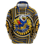 West Coast Eagles Zip Hoodie Indigenous Monochrome Dot Art Mascot Style