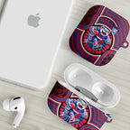 Western Bulldogs AirPods Case Indigenous Monochrome Dot Art Mascot Style