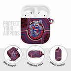 Western Bulldogs AirPods Case Indigenous Monochrome Dot Art Mascot Style