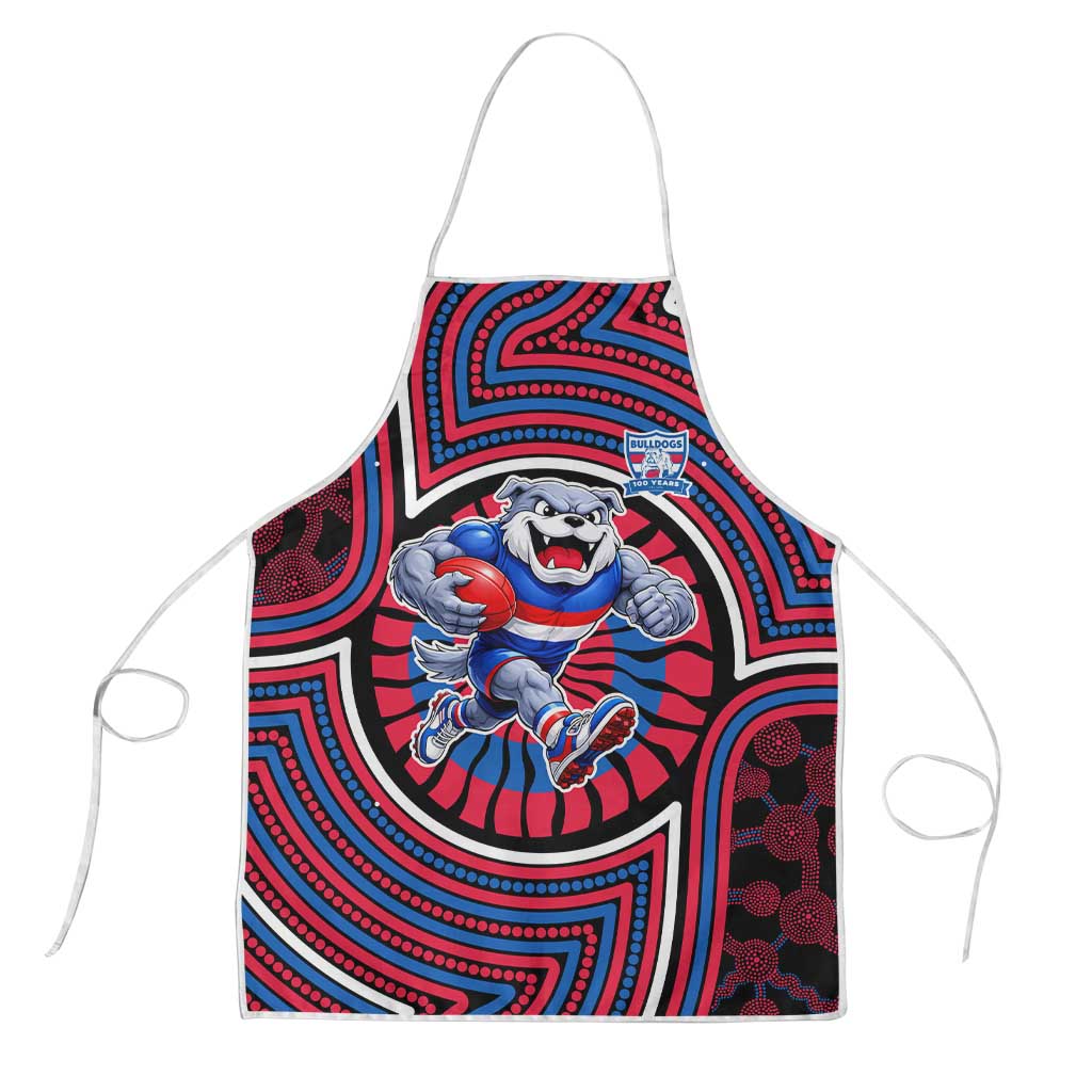 Western Bulldogs Apron Indigenous Monochrome Dot Art Mascot Style