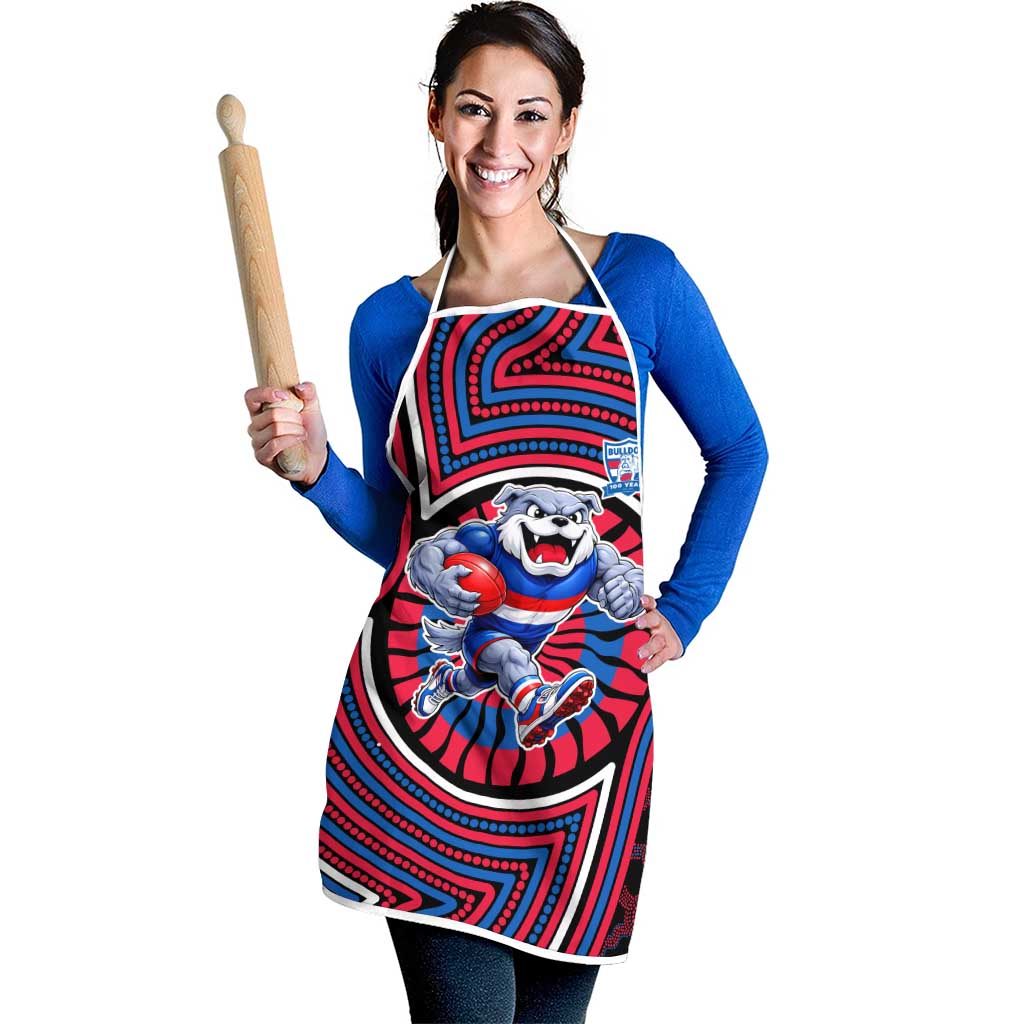 Western Bulldogs Apron Indigenous Monochrome Dot Art Mascot Style