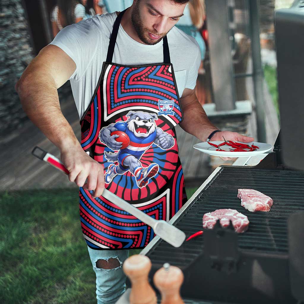 Western Bulldogs Apron Indigenous Monochrome Dot Art Mascot Style