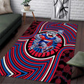 Western Bulldogs Area Rug Indigenous Monochrome Dot Art Mascot Style