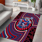 Western Bulldogs Area Rug Indigenous Monochrome Dot Art Mascot Style