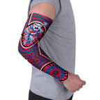 Western Bulldogs Arm Sleeves Indigenous Monochrome Dot Art Mascot Style