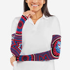 Western Bulldogs Arm Sleeves Indigenous Monochrome Dot Art Mascot Style