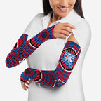 Western Bulldogs Arm Sleeves Indigenous Monochrome Dot Art Mascot Style