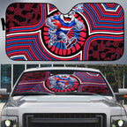 Western Bulldogs Auto Sun Shade Indigenous Monochrome Dot Art Mascot Style