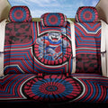Western Bulldogs Back Car Seat Cover Indigenous Monochrome Dot Art Mascot Style