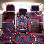 Western Bulldogs Back Car Seat Cover Indigenous Monochrome Dot Art Mascot Style