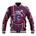 Western Bulldogs Baseball Jacket Indigenous Monochrome Dot Art Mascot Style