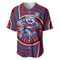 Western Bulldogs Baseball Jersey Indigenous Monochrome Dot Art Mascot Style