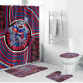 Western Bulldogs Bathroom Set Indigenous Monochrome Dot Art Mascot Style