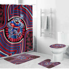 Western Bulldogs Bathroom Set Indigenous Monochrome Dot Art Mascot Style