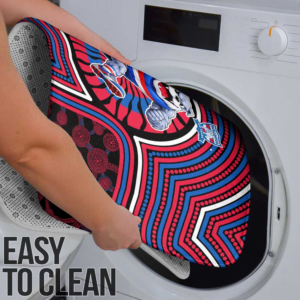 Western Bulldogs Bathroom Set Indigenous Monochrome Dot Art Mascot Style