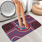 Western Bulldogs Bathroom Set Indigenous Monochrome Dot Art Mascot Style