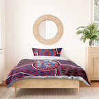 Western Bulldogs Bedding Set Indigenous Monochrome Dot Art Mascot Style
