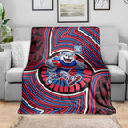 Western Bulldogs Blanket Indigenous Monochrome Dot Art Mascot Style