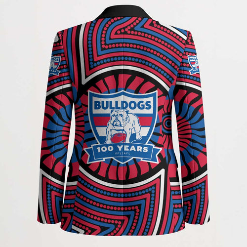 Western Bulldogs Blazer Indigenous Monochrome Dot Art Mascot Style