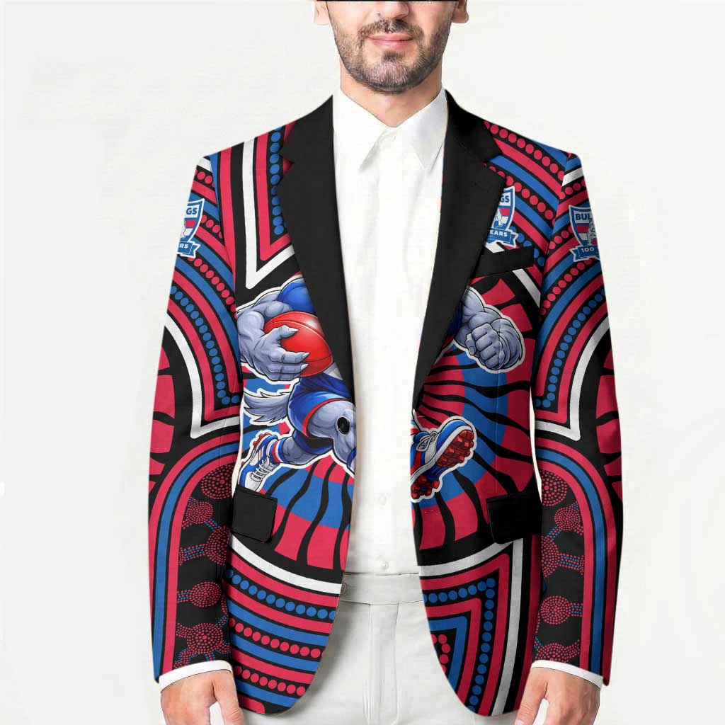 Western Bulldogs Blazer Indigenous Monochrome Dot Art Mascot Style