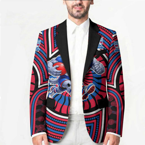 Western Bulldogs Blazer Indigenous Monochrome Dot Art Mascot Style