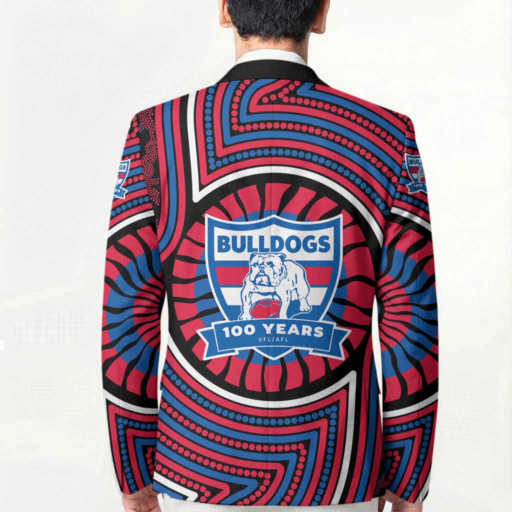 Western Bulldogs Blazer Indigenous Monochrome Dot Art Mascot Style