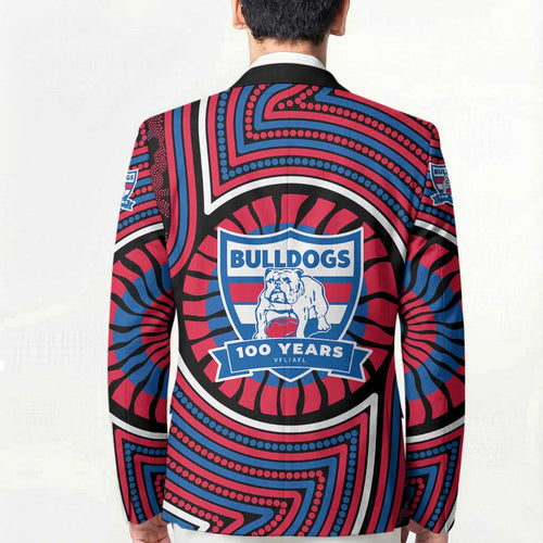 Western Bulldogs Blazer Indigenous Monochrome Dot Art Mascot Style