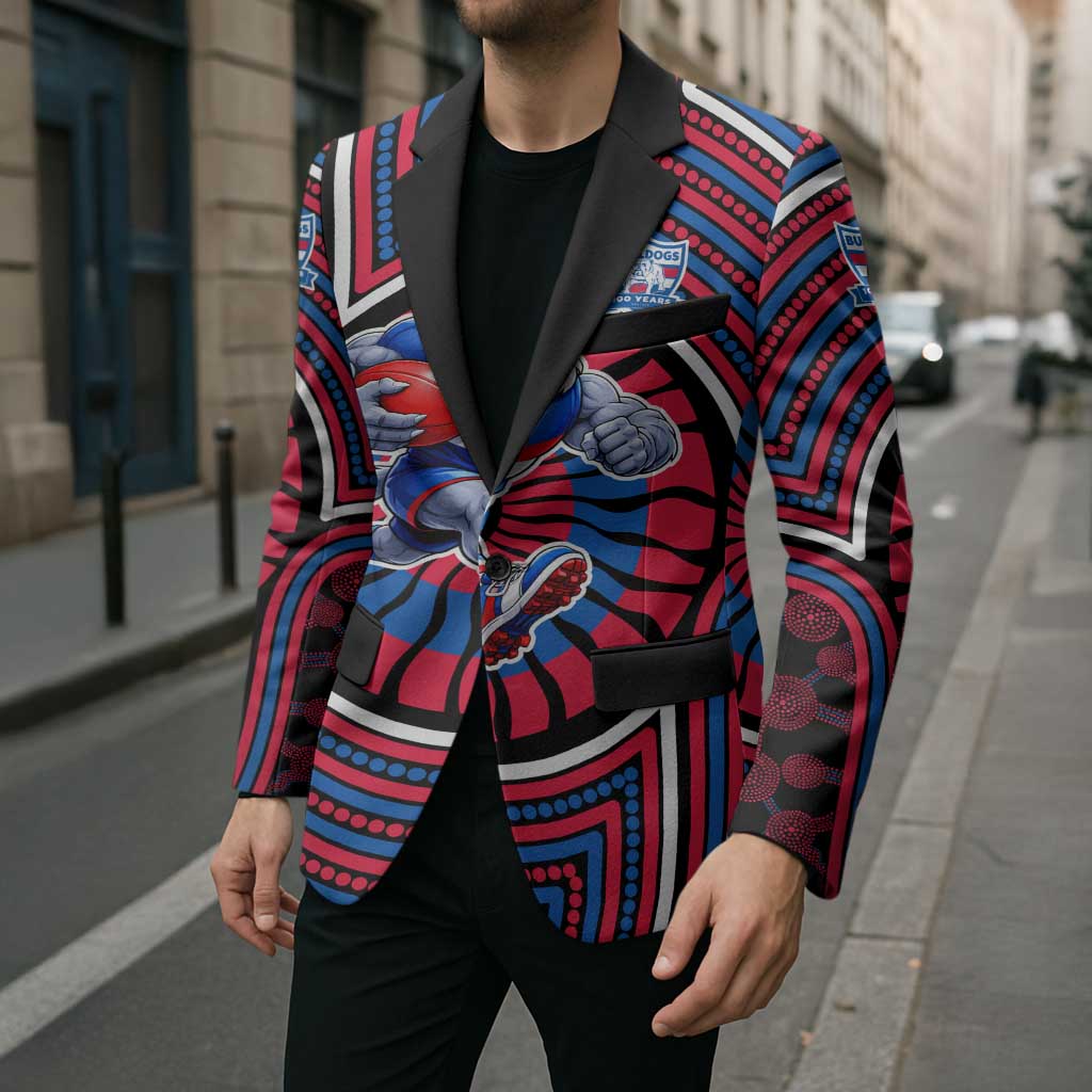 Western Bulldogs Blazer Indigenous Monochrome Dot Art Mascot Style