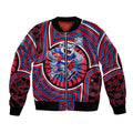 Western Bulldogs Bomber Jacket Indigenous Monochrome Dot Art Mascot Style