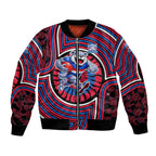 Western Bulldogs Bomber Jacket Indigenous Monochrome Dot Art Mascot Style