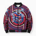 Western Bulldogs Bomber Puffer Jacket Indigenous Monochrome Dot Art Mascot Style