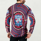 Western Bulldogs Button Sweatshirt Indigenous Monochrome Dot Art Mascot Style