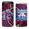 Western Bulldogs 4 in 1 Can Cooler Tumbler Indigenous Monochrome Dot Art Mascot Style