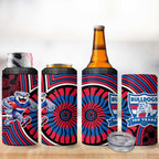 Western Bulldogs 4 in 1 Can Cooler Tumbler Indigenous Monochrome Dot Art Mascot Style