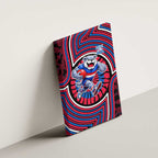 Western Bulldogs Canvas Wall Art Indigenous Monochrome Dot Art Mascot Style
