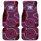 Western Bulldogs Car Mats Indigenous Monochrome Dot Art Mascot Style