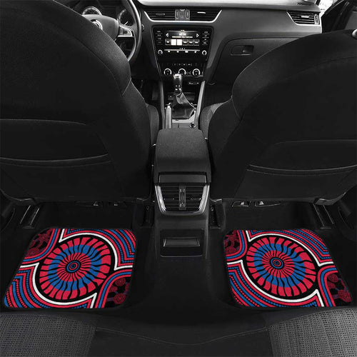 Western Bulldogs Car Mats Indigenous Monochrome Dot Art Mascot Style
