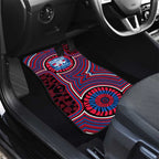 Western Bulldogs Car Mats Indigenous Monochrome Dot Art Mascot Style