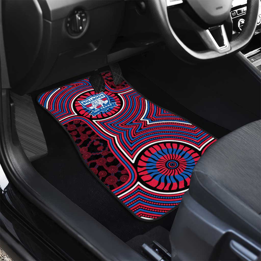 Western Bulldogs Car Mats Indigenous Monochrome Dot Art Mascot Style