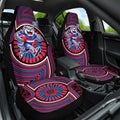 Western Bulldogs Car Seat Cover Indigenous Monochrome Dot Art Mascot Style