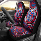 Western Bulldogs Car Seat Cover Indigenous Monochrome Dot Art Mascot Style