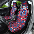 Western Bulldogs Car Seat Cover Indigenous Monochrome Dot Art Mascot Style