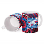Western Bulldogs Ceramic Mug Indigenous Monochrome Dot Art Mascot Style