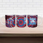Western Bulldogs Ceramic Mug Indigenous Monochrome Dot Art Mascot Style