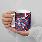 Western Bulldogs Ceramic Mug Indigenous Monochrome Dot Art Mascot Style