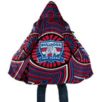 Western Bulldogs Cloak Indigenous Monochrome Dot Art Mascot Style