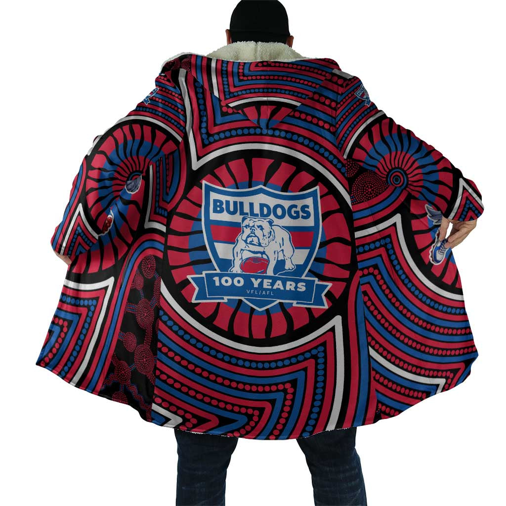 Western Bulldogs Cloak Indigenous Monochrome Dot Art Mascot Style