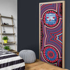Western Bulldogs Door Cover Indigenous Monochrome Dot Art Mascot Style