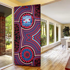 Western Bulldogs Door Cover Indigenous Monochrome Dot Art Mascot Style