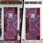 Western Bulldogs Door Cover Indigenous Monochrome Dot Art Mascot Style